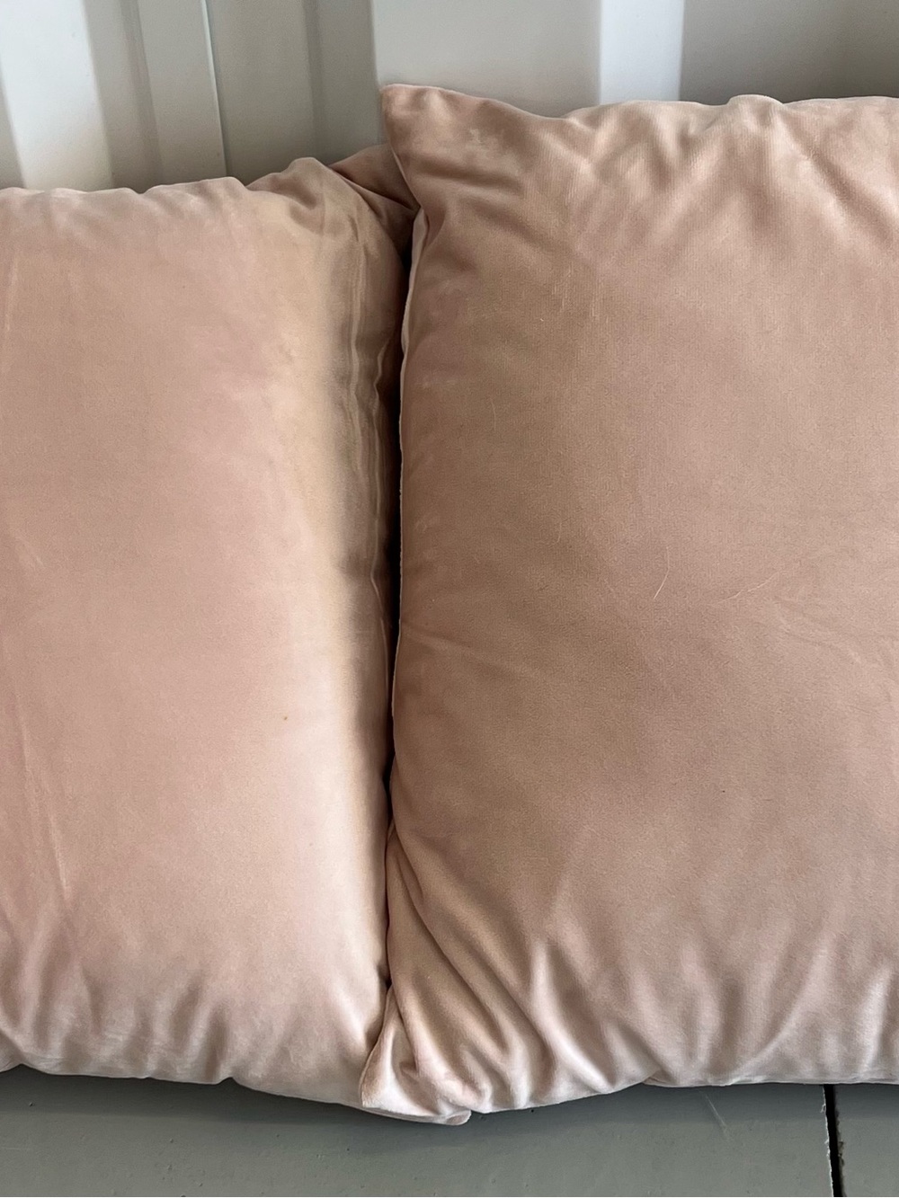Plush Velvet Throw Pillow Pair in Blush Pink 20”